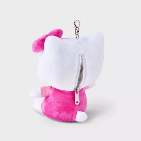 Hello Kitty Plush Bag Charm White Pink 6" - Picture 2 of 7